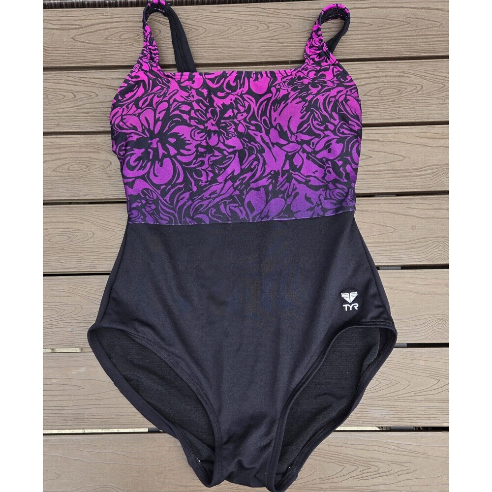 TYR Women's Floral scoop neck Control Fit One Piece Floral Swim SZ 8 New Sample